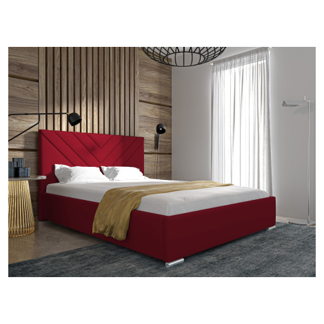 Eka Čalouněná postel MERKURY - Kronos 140x200 cm Barva látky: Červená (02), Úložný prostor: S dř