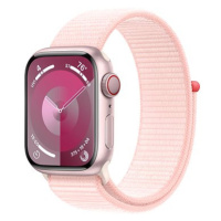 Apple Watch Series 9 41mm Cellular Růžový hliník se světle růžovým provlékacím sportovním řemínk