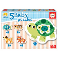 Educa puzzle pro nejmenší Baby 5 – Zvířátka s želvou 17573