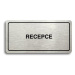 Accept Piktogram "RECEPCE" (160 × 80 mm) (stříbrná tabulka - černý tisk)