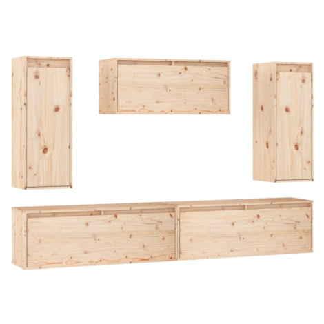 vidaXL TV skříňky 5 ks masivní borové dřevo