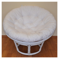 Papasan LUISA — ratan, látka, ⌀110 cm, bílá / více barev Bílá