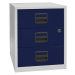 BISLEY Mobilní přístavná skříň PFA, 3 univerzální zásuvky, světlá šedá / oxfordská modrá