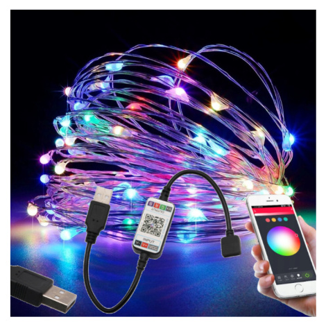 LED světelný řetěz - RGB MULTICOLOR - USB - SMART - 5 m Berge