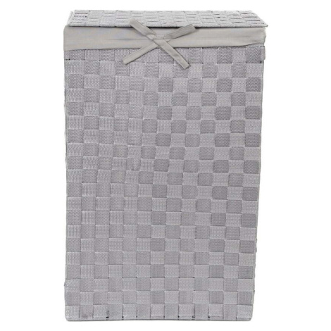 Šedý koš na prádlo s víkem Compactor Laundry Basket Linen, výška 60 cm