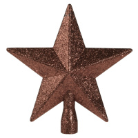 Vánoční špička na stromeček Glitter star bronzová, 19 x 19 x 5 cm