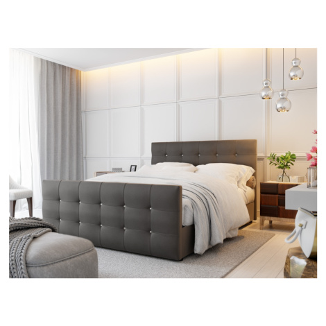 Čalouněná postel HOBIT MAD 180x200 cm, tmavě šedá