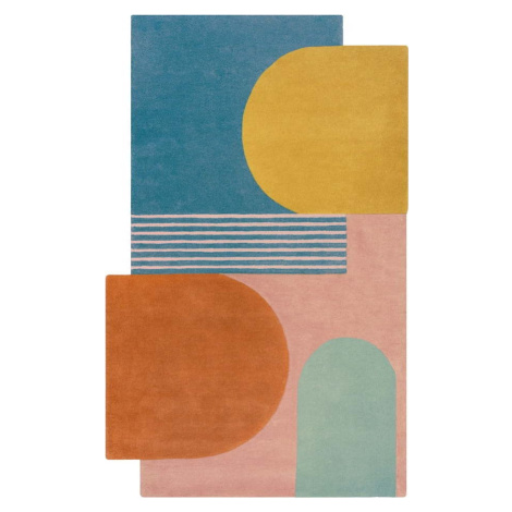 Modrý ručně tkaný vlněný koberec 150x240 cm Lozenge Bright Multi – Flair Rugs
