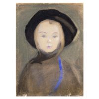 Obrazová reprodukce Girl with Blue Ribbon, 1909, Schjerfbeck, Helene, 30x40 cm