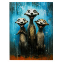 KARE Design Skleněný obraz Singing Meerkats 60x80cm