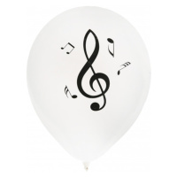 Santex Latexové balóny - Music, bílé, 8 ks