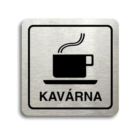 Accept Piktogram "kavárna" (80 × 80 mm) (stříbrná tabulka - černý tisk)