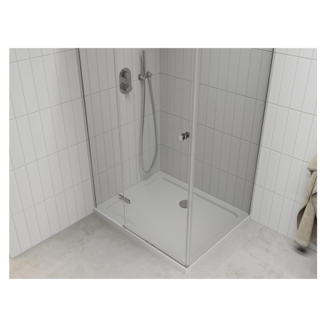MEXEN/S Roma sprchový kout 100x80, kyvný, čiré sklo, chrom + vanička 854-100-080-01-00-4010