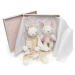 Panenky pletené zajíčci Baby Threads Cream Bunny Gift Set ThreadBear krémové z jemné měkké bavln