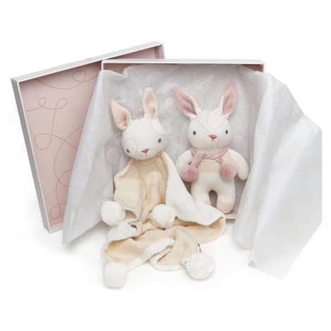 Panenky pletené zajíčci Baby Threads Cream Bunny Gift Set ThreadBear krémové z jemné měkké bavln ThreadBear design