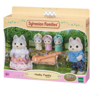 Sylvanian family Rodina Husky s trojčaty