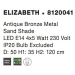 NOVA LUCE závěsné svítidlo ELIZABETH závěsné svítidlo antický bronzový kov pískové stínidlo E14 