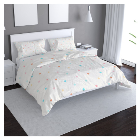 Povlečení Barevné tečky na béžové - 140x200 / 90x70