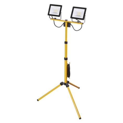 LED reflektor HOBBY SLIM 2x 30W + trojnožka, černý/žlutý, neutrální bílá EMOS