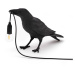 SELETTI LED deko stolní lampa Bird Lamp, čekající, černá