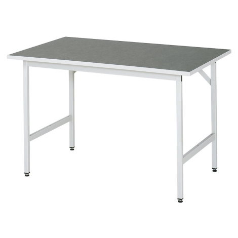 RAU Pracovní stůl, výškově přestavitelný, 800 - 850 mm, deska z linolea, š x h 1250 x 800 mm, sv