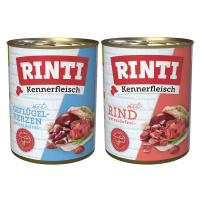 Rinti Kennerfleisch mix hovězí maso a drůbeží srdce 24× 800 g