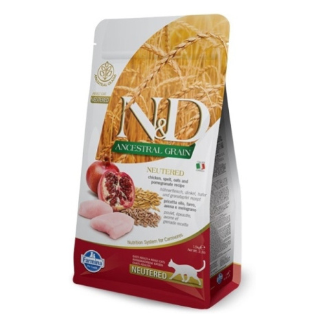 N&D Ancestral Grain Cat Neutered Chicken & Pomegranate 1,5kg