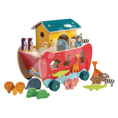Dřevěná Noemova archa Noah's Shape Sorter Ark Tender Leaf Toys 23dílná s postavičkami, rozebírat