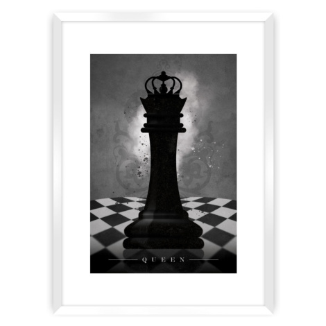 Dekoria Plakát Chess II, 21 x 30 cm, Ramka: Biała