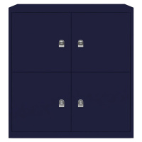BISLEY LateralFile™ Lodge, se 4 uzamykatelnými boxy, výška vždy 375 mm, oxfordská modrá