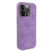 Guess kryt na iPhone 15 PRO 6.1" Purple Leather 4G Stamped