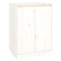 Botník bílý 60 x 35 x 80 cm masivní borové dřevo, 813531