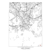 Mapa Helsinki, Hubert Roguski, 30 × 40 cm