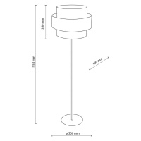 TK Lighting Stojací lampa Calisto, juta, válec, přírodní hnědá, výška 155 cm