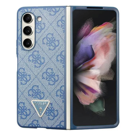 Kryt Guess GUHCZFD5P4TDPB F946 Z Fold 5 blue hardcase Leather 4G Triangle Strass (GUHCZFD5P4TDPB