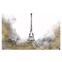 Ilustrace ALCOHOL INK Eiffel Tower Typography, Melanie Viola, 40 × 26.7 cm