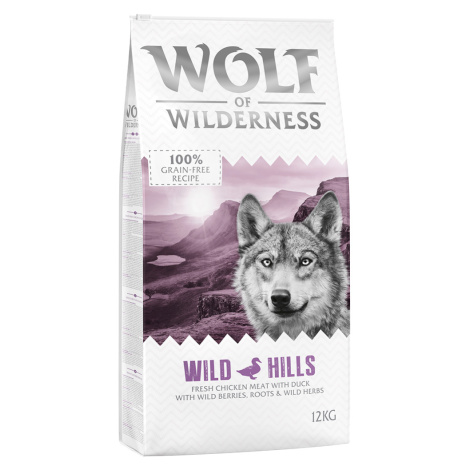 Wolf of Wilderness Adult "Wild Hills" - kachní - bez obilovin - 12 kg