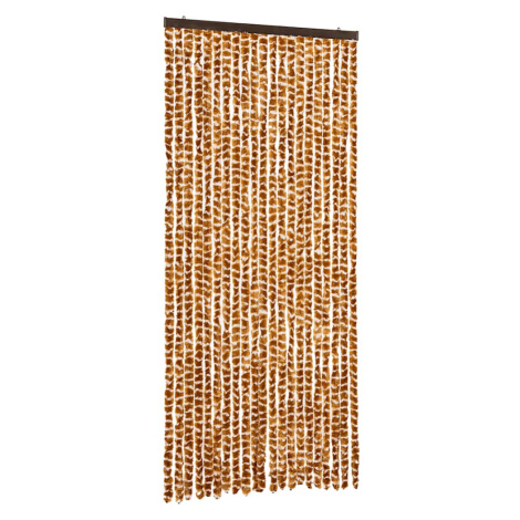 vidaXL Závěs proti hmyzu okrový a bílý 90 x 200 cm žinylka