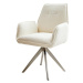 DELIFE Otočná židle Zoa-Flex křížová podnož zaoblená otočná nerezová ocel bouclé bílý