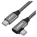 PremiumCord USB-C zahnutý kabel ( USB 3.2 GEN 2x2, 5A, 100W, 20Gbit/s ) 0,5m hliníkové krytky ko