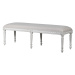 Estila Provence luxusní mahagonová bílá lavice Sebastian s vyřezávanou konstrukcí a čalouněním v