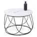 Konferenční stolek NUBIRA – MDF, ocel, dekor mramor, černá / bílá