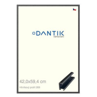 DANTIK rámeček 42 × 59,4, ALU profil 7269 Šedý Oplal broušený plexi čiré