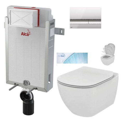 ALCADRAIN Renovmodul předstěnový instalační systém s chromovým tlačítkem M1721 + WC Ideal Standa AKCE/SET/ALCA