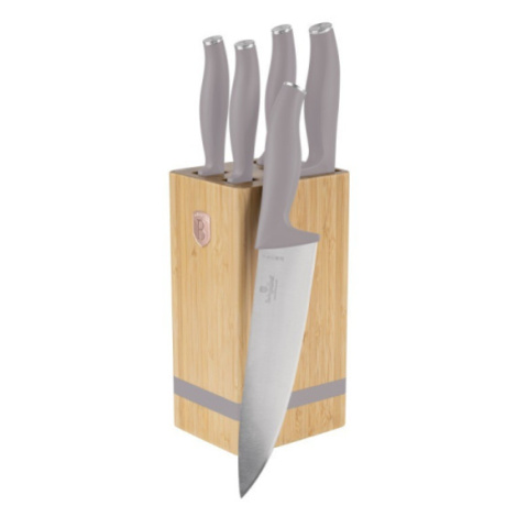 BERLINGERHAUS Sada nožů se stojanem BAMBOO 6 ks Taupe Collection BH-2974 Berlinger Haus