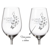 Dekorant svatby Svatební skleničky na bílé víno MOTÝL
