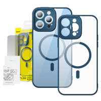 Baseus Sada průhledného magnetického pouzdra a tvrzeného skla Baseus Frame pro iPhone 14 Pro Max