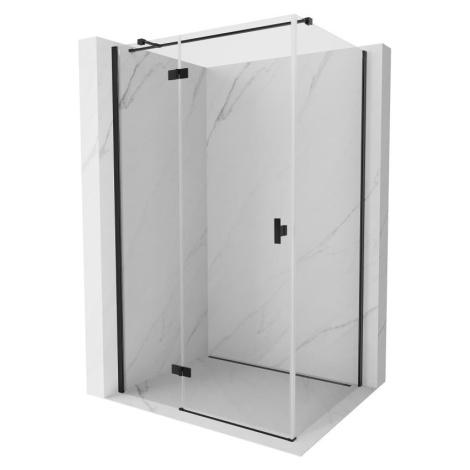 MEXEN/S Mist H T sprchový kout dveře křídlové levá 115 x 85, transparent, černá 8A5T-115-085-70-