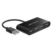 AlzaPower USB hub USB-A (M) na 4× USB-A 2.0 (F) černý