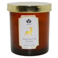 Arome Svíčka v barevném skle s víčkem, Chestnut & Clove, 125 g